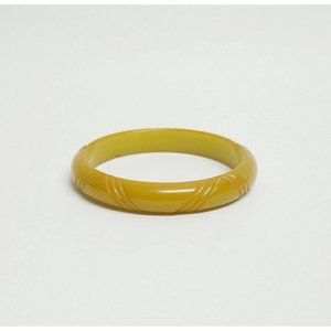 Carved Bakelite Bangle Bracelet Vintage Plastic Jewelry